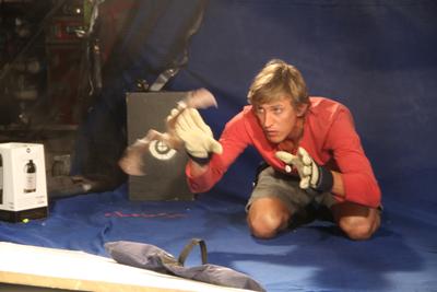 Will releases bats for a sequence that shows them flying in slow motion (Photo: Atlantic Productions)