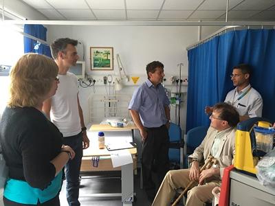 Clinical Research Facility tour with Professor Saul Faust (rhs)