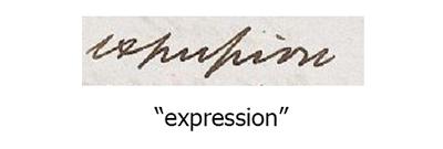 Letter forms: "expression"