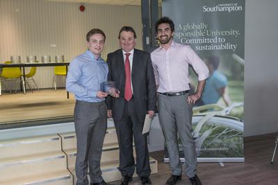 Oliver receiving his award