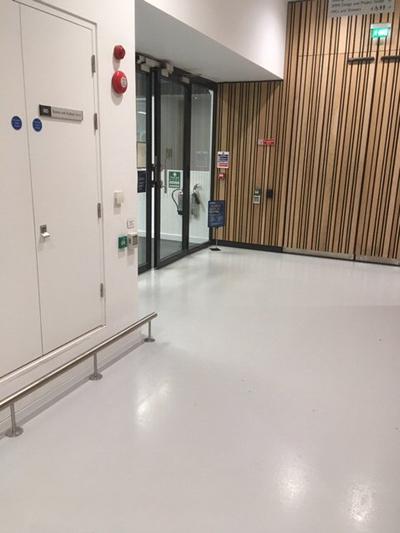 Door to open plan area