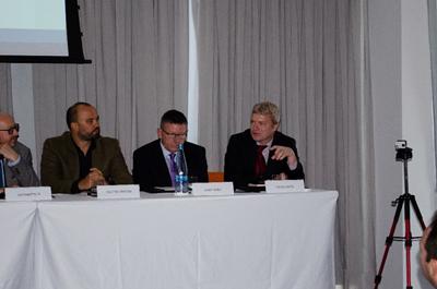 Professor David White speaking at the press conference