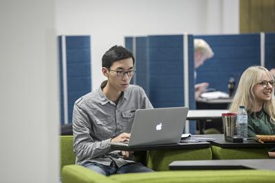 Student at computer