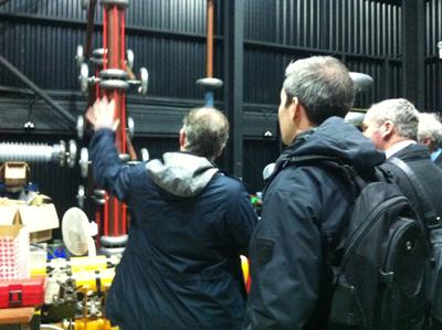 During the showcase - Professor Paul Lewin showing the visitors some of the testing facilities at the Tony Davies High Voltage Lab, University of Southampton