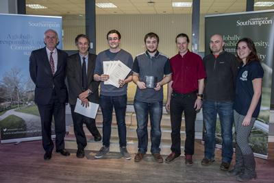 The winning team receiving their award