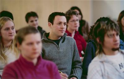 Student in lecture theatre