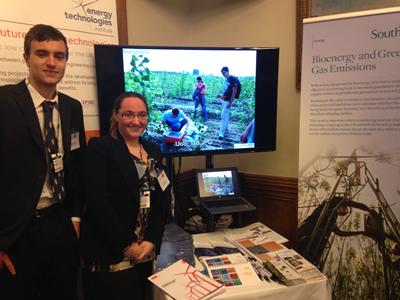 PhD students Zoe Harris and Mike Allwright discussed their research on developing low carbon energy using poplar and willow trees as feedstock