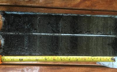 Core sample taken from Lake Te Roto on Atiu