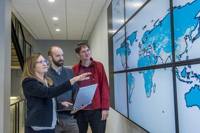 (l-r) Professor Gail Taylor, Dr Robert Holland and Dr Felix Eigenbrod