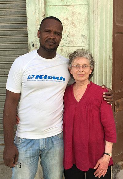Project Director Elizabeth Dore and Mario, narrator