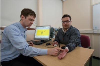 Dr Schoth using the TSA-II Neurosensory analyser.