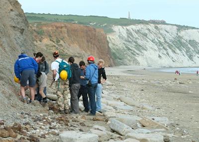 Geology club members on the Isle of Wight