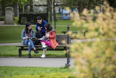Students on bench