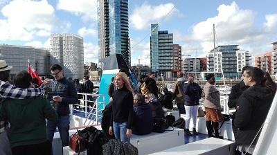Students enjoying the boat trip