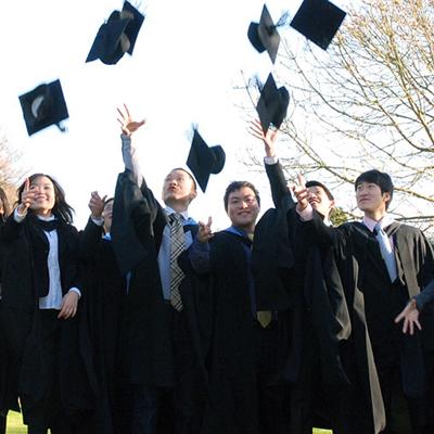 Graduates throwing hates