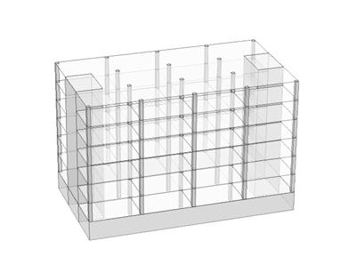 View of model for ‘generic’ building parametric study.