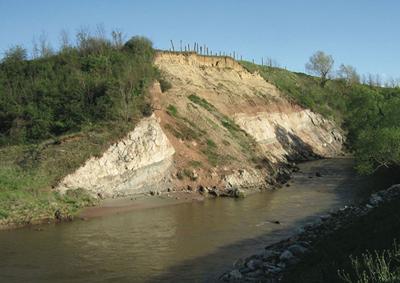 Prehistoric nesting site on the Sebeş River, Romania.