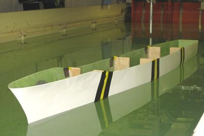 Hydroelastic model of a typical naval frigate