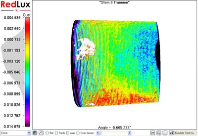 RedLux Image of a Retrieved Femoral Stem Trunnion