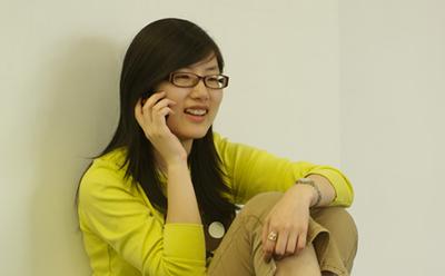 Image of student on phone