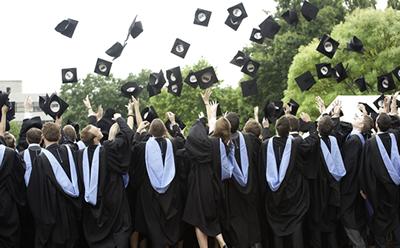 Students at graduation