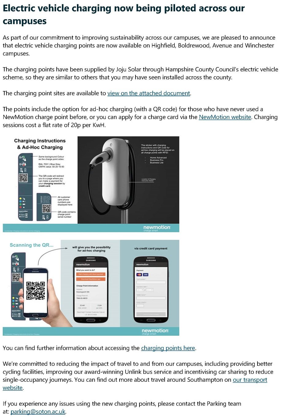 Electric Vehicle Charging Points