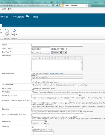 The manual submission form