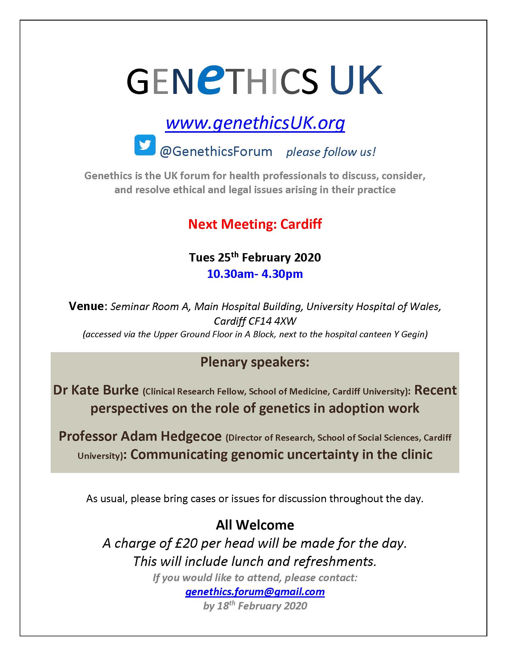Genethics Forum 5th July 2019 | Clinical Ethics, Law and Society ...