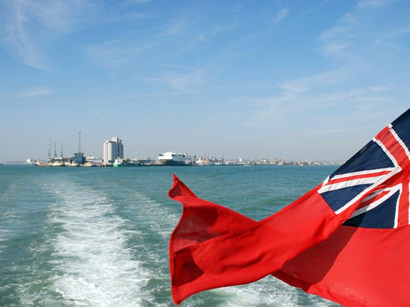 Flag over the sea