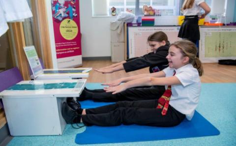 Children doing exercises