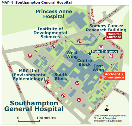 Map Of Southampton General Hospital Departments