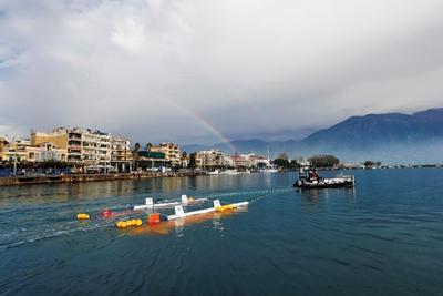ASV towing two AUVs