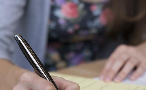 Signing the document