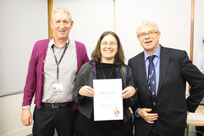 Eleni Anagnostou receives her prize