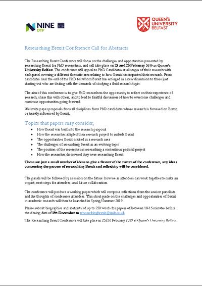 Researching Brexit Conference