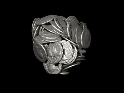 Computer rendered image of coins