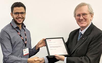 Mostafa presented with the prize