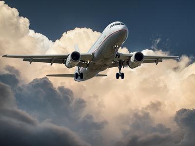 A plane taking off