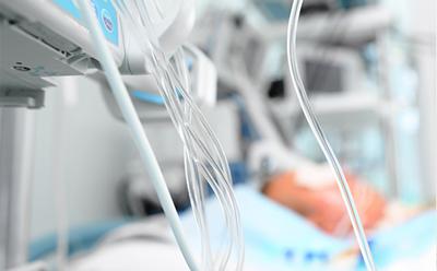 Hospital patient in ward
