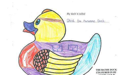 BATHE duck colouring by Lucie