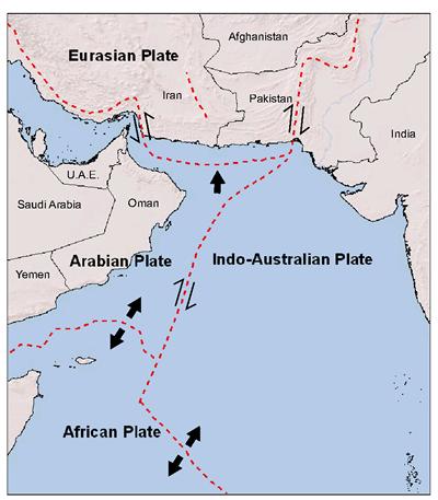 Arabian Sea, Makran subduction zone