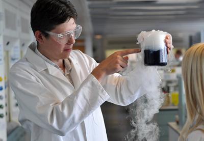 Dr Read in the lab