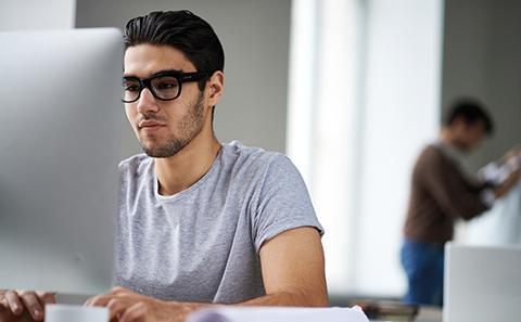 Man working at computer