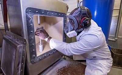 Material testing in a laboratory