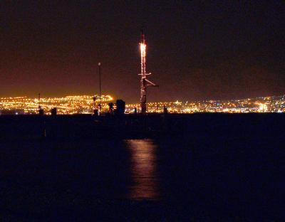 Red Sea coast at night