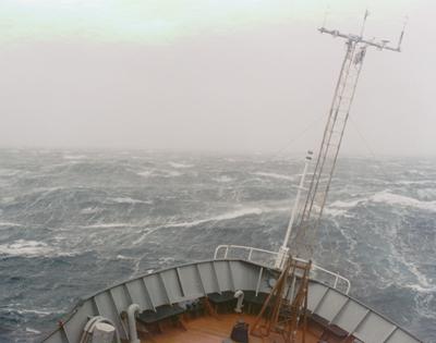 Image of stormy conditions at sea.