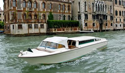 A Venice water taxi