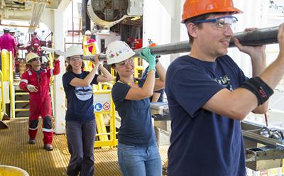 Lisa McNeill with core sample.