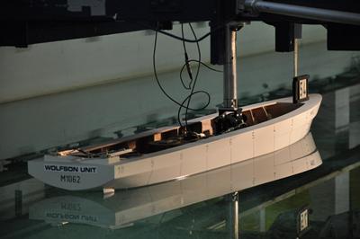 Testing designs in the towing tank
