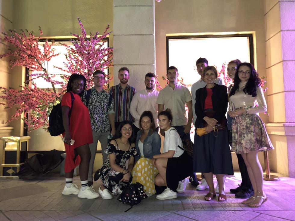 Students enjoying an evening out with Prof Traute Meyer!